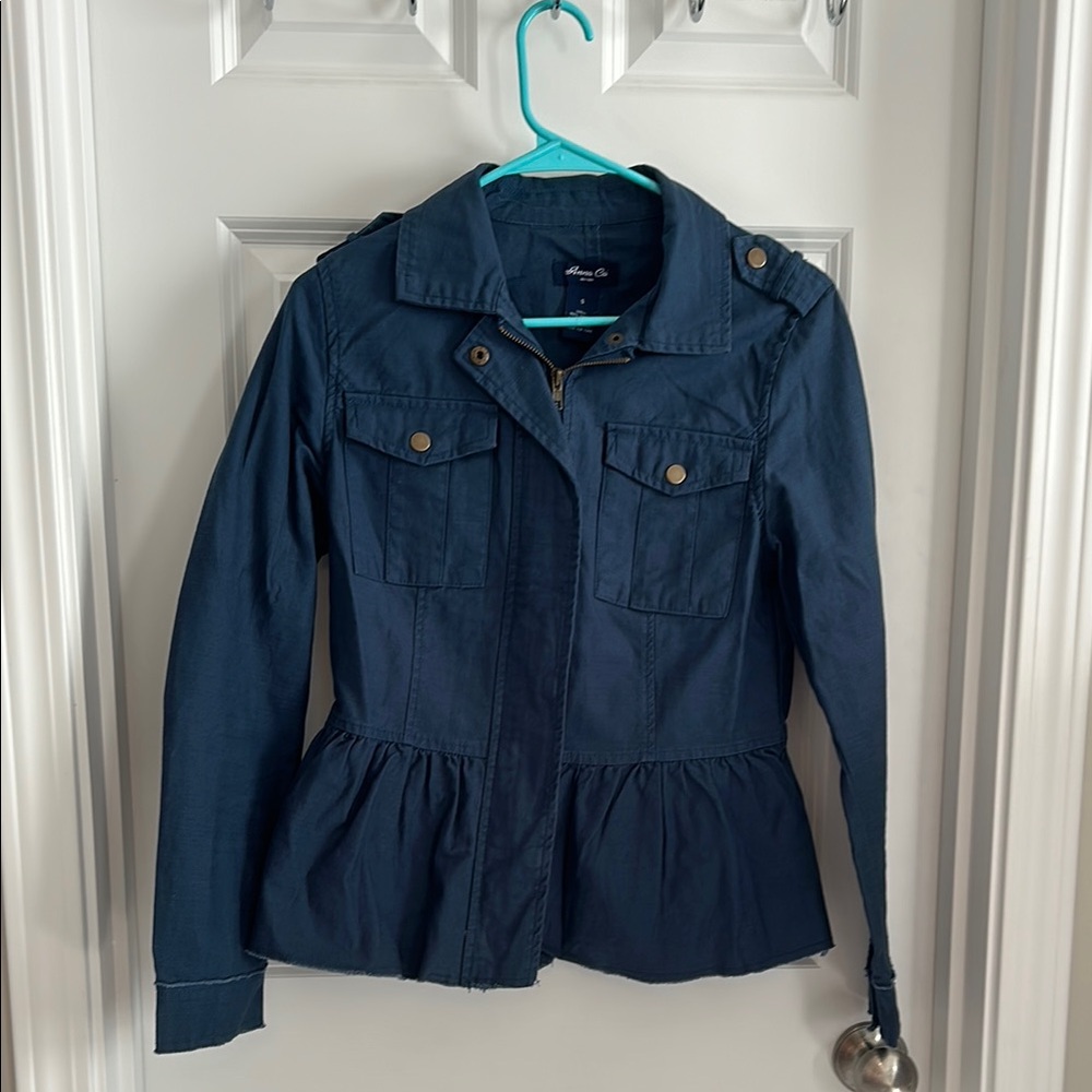 Worn once Navy Blue Peplum Jacket
